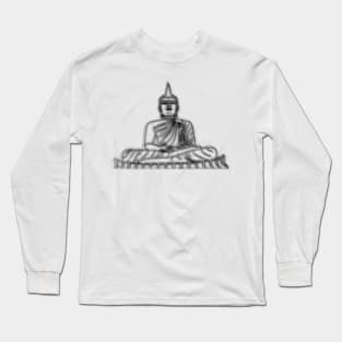 Line Drawing Thailand Buddha Illustration Long Sleeve T-Shirt